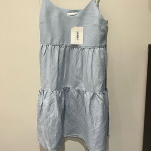 Brand NEW NWT OAK + FORT Tiered Blue Dress